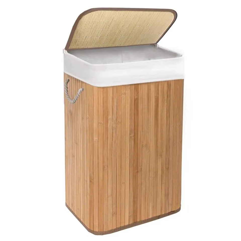 BOXED CALILF BAMBOO LAUNDRY BIN WITH HANDLES (1 BOX)