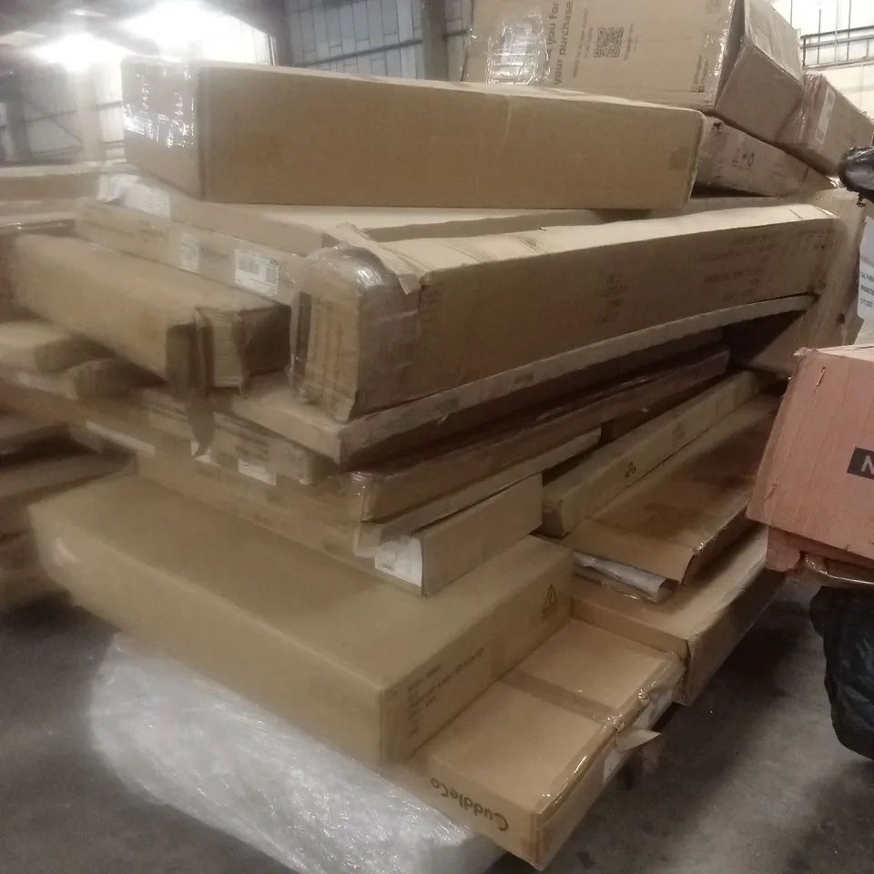 PALLET OF ASSORTED INCOMPLETE FURNITURE PARTS AND PIECES