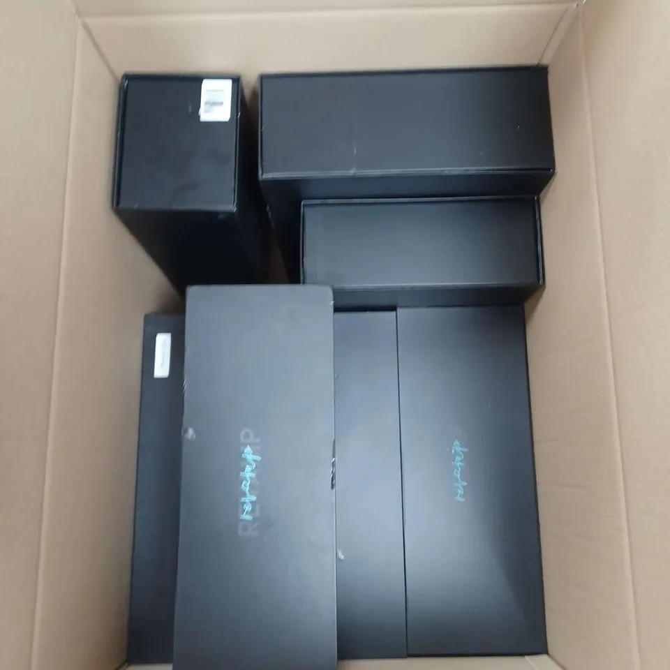 BOXED LOT OF APPROXIMATELY 10 REVAMP HAIR CARE PRODUCTS TO INCLUDE STRAIGHTENERS AND HAIRDRYERS