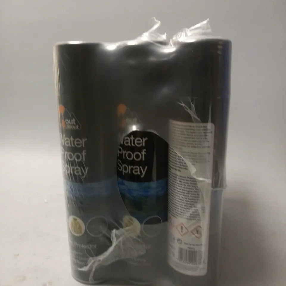 PACK OF 12 OUT AND ABOUT WATER PROOF SPRAY - FABRIC PROTECTOR - COLLECTION ONLY
