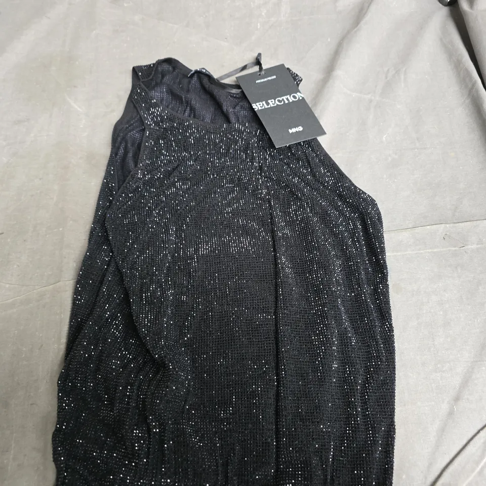 MANGO SELECTION SEQUIN KNIT SLEEVELESS TOP – BLACK - SIZE UNSPECIFIED 