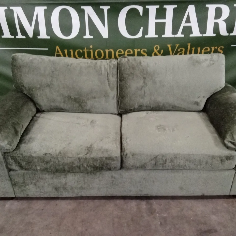 SALERNO STANDARD BACK 3 SEATER FABRIC SOFA - GREEN RRP £599