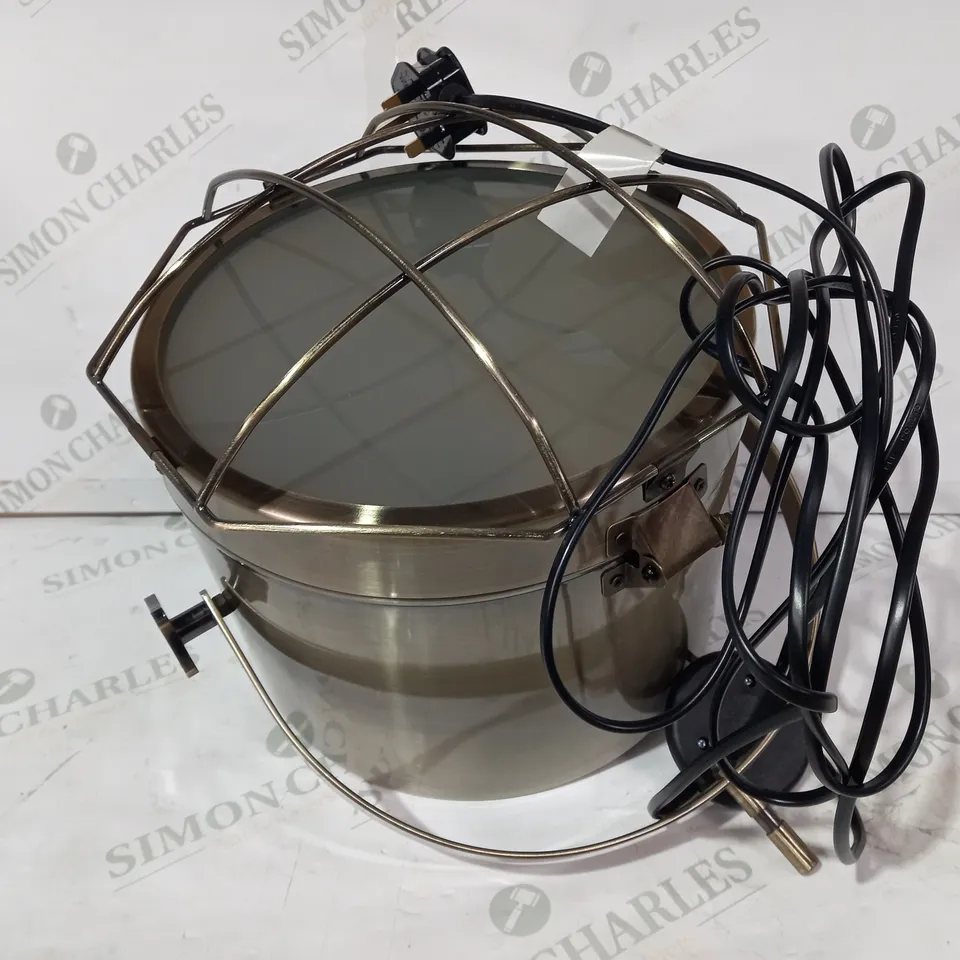 JOHN LEWIS JULES DARK WOOD BRASS MARINE HEAD FLOOR LAMP