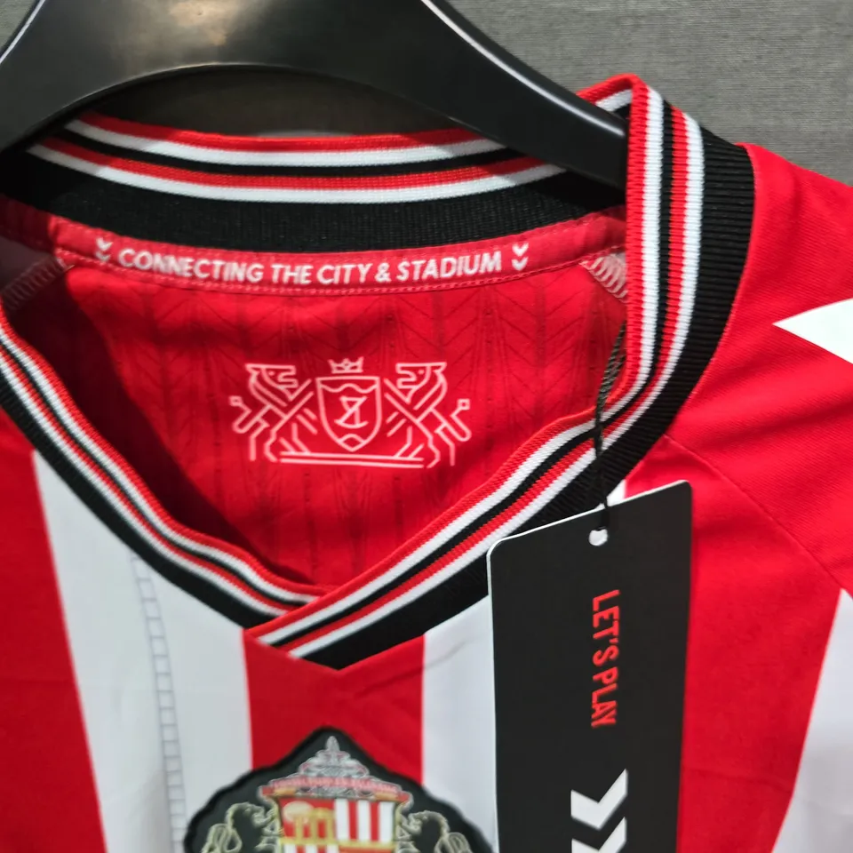 SUNDERLAND AFC HOME KIT FOOTBALL SHIRT – RED & WHITE STRIPES, HUMMEL, W88 SPONSOR (MEN'S)
