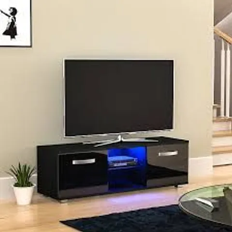 BOXED LASSIC VIDA DESIGN COSMO 2 DOOR LED TV UNIT, 120cm - BLACK (1 BOX)