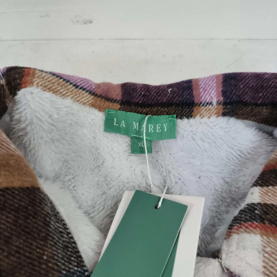 LA MAREY PLAID FLANNEL SHIRT WITH FLEECE LINING – UK XL TAGGED
