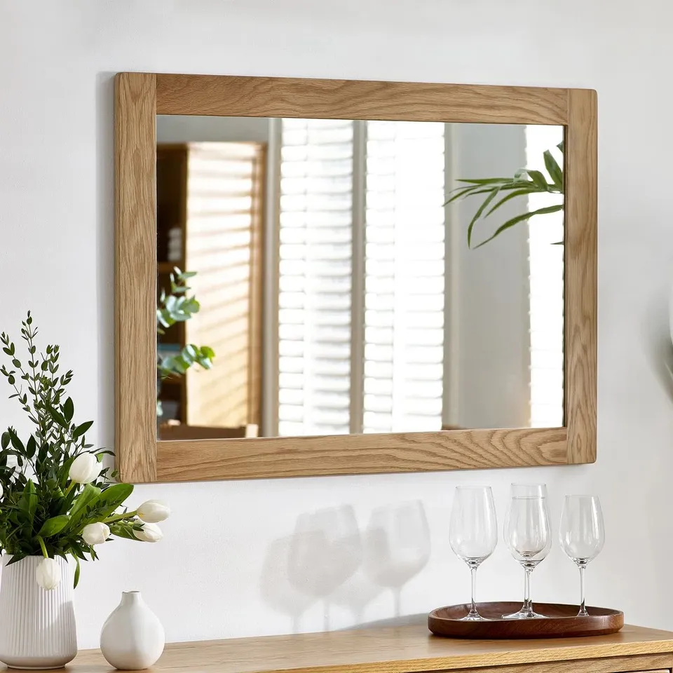 BOXED CUSSON WOOD RECTANGULAR WALL MIRROR 