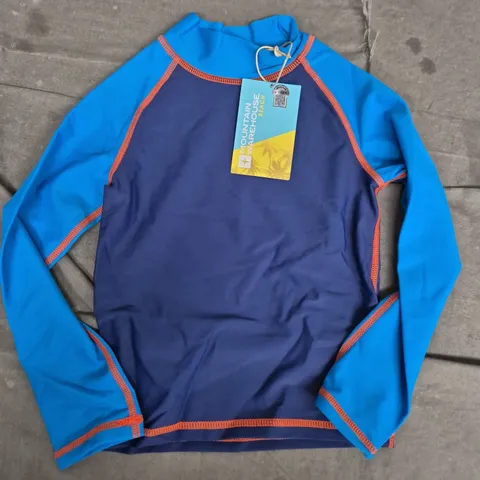 MOUNTAIN WAREHOUSE BEACH RASH VEST FOR KIDS – BLUE/NAVY, 2-3 YEARS