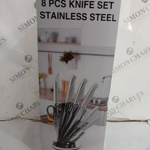 BOXED LIVIO 8 PEICE KNIFE SET STAINLESS STEEL