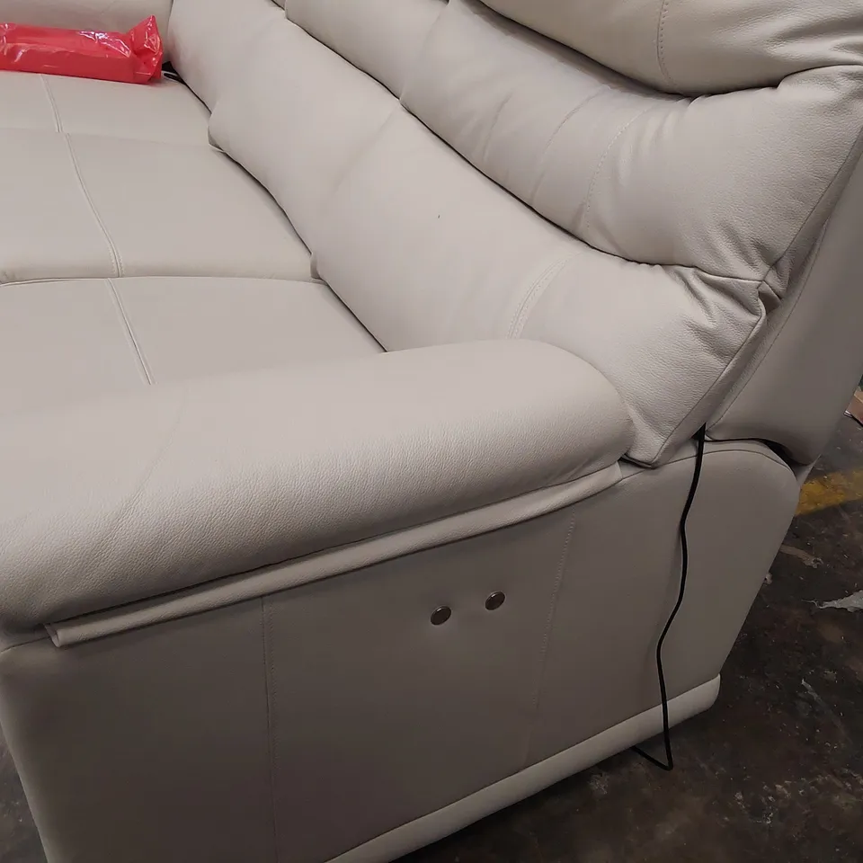 QUALITY BRITISH DESIGNER G PLAN MALVER POWER RECLINING THREE SEATER SOFA OXFORD CHALK FABRIC 