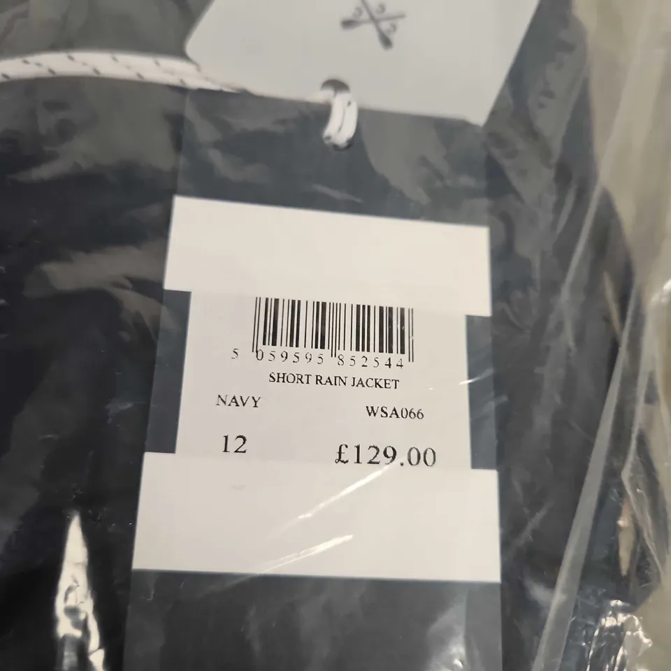 BAGGED CREW CLOTHING COMPANY SHORT RAIN JACKET - SIZE 12