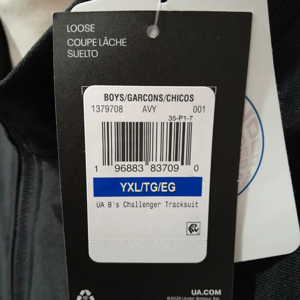 UNDER ARMOUR BOYS CHALLENGER TRACKSUIT TOP - YXL
