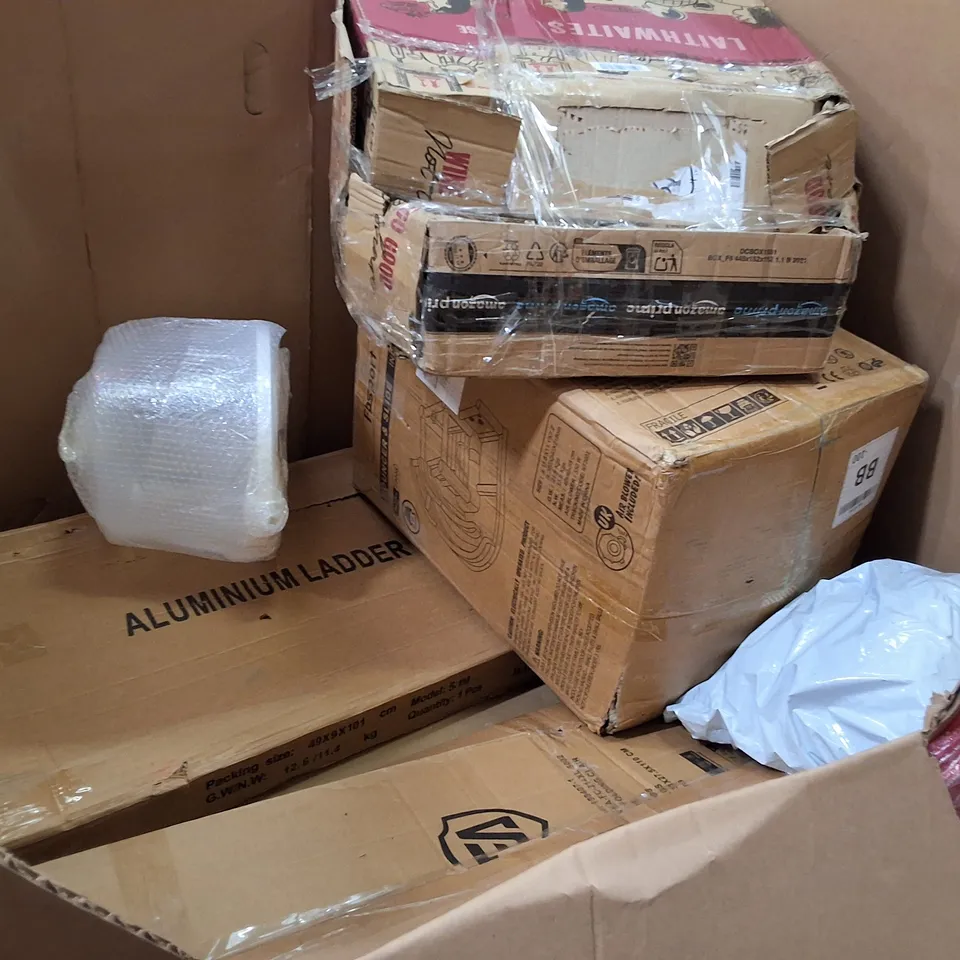 PALLET CONTAINING ASSORTED PRODUCTS INCLUDING CEILING FAN LIGHT, SHOWER SYSTEM, FACE AND HAIR STEAMER & COMMODE CHAIR