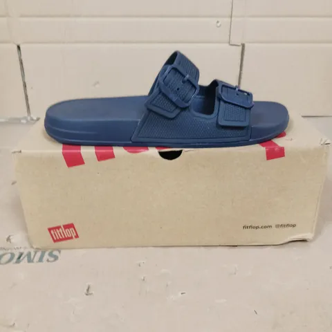 FITFLOP BUCKLE SLIDERS BLUE SIZE 7