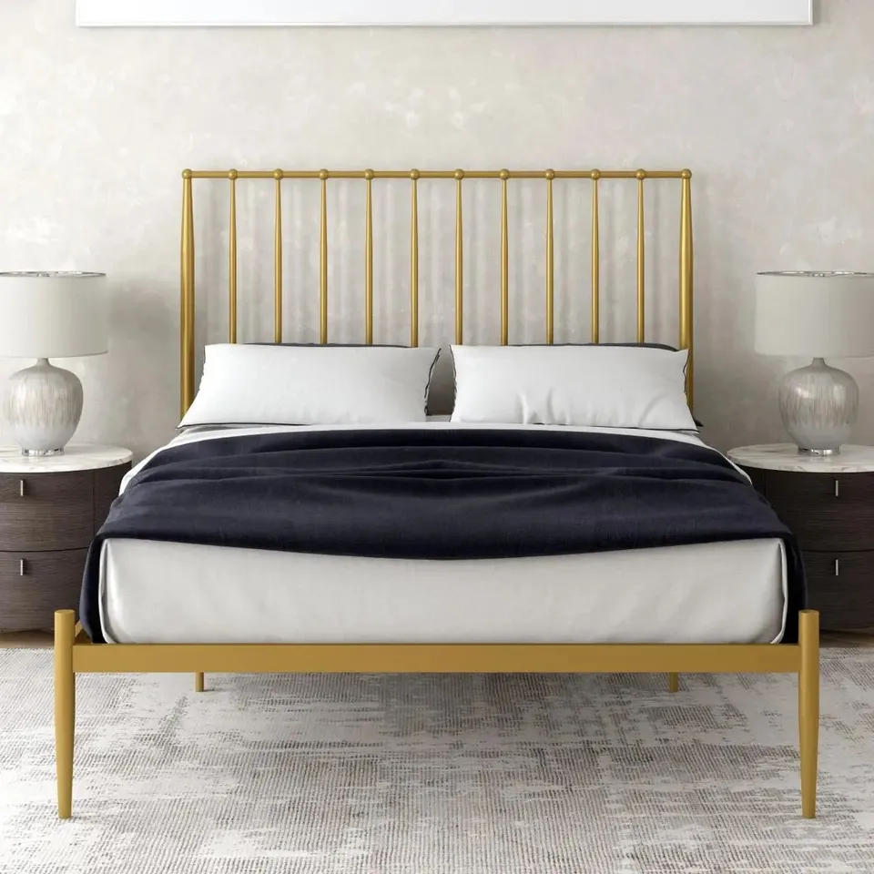 BOXED GIULIA METAL BED - KING SIZE
