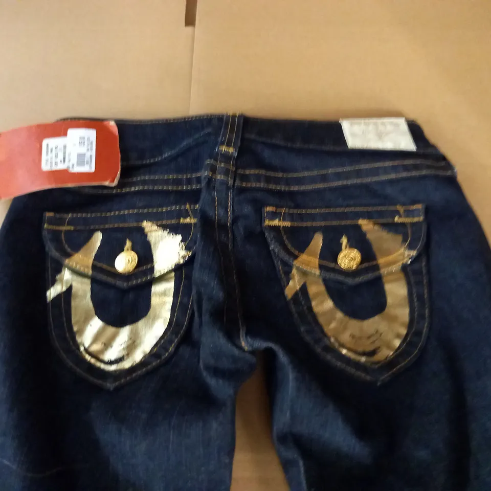 BRAND NEW TRUE RELIGION JOEY GOLD FOIL JEANS - 28