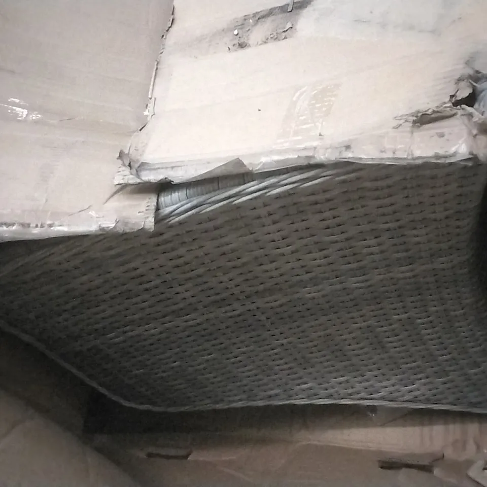 BOXED OUTDOOR WICKER 2 SEATER GREY SEAT