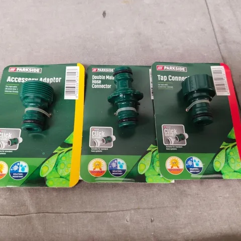 APPROXIMATELY 50 ASSORTED PARKSIDE HOSE PIPE CONNECTOR ACCESSORIES