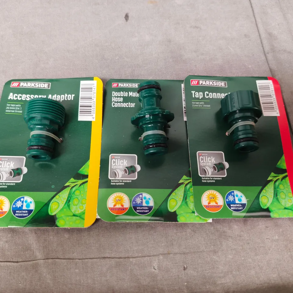 APPROXIMATELY 50 ASSORTED PARKSIDE HOSE PIPE CONNECTOR ACCESSORIES 