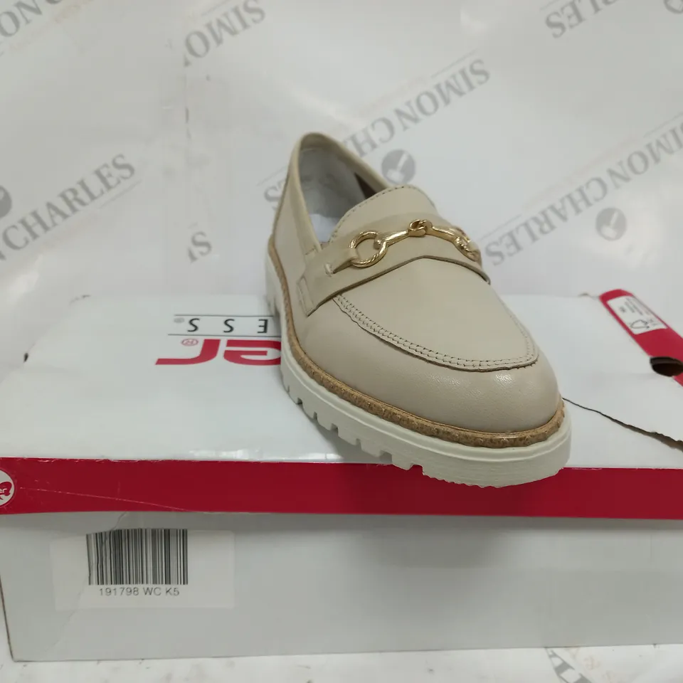 RIEKER ANTISTRESS SLIP ON SHOES IN OFF WHITE COLOUR - SIZE 5