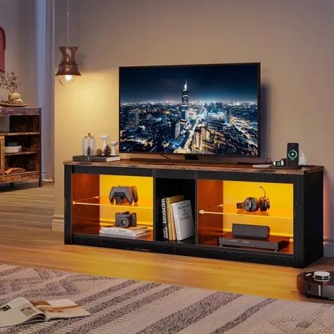 BOXED AALEIA TV STAND CABINET WITH POWER