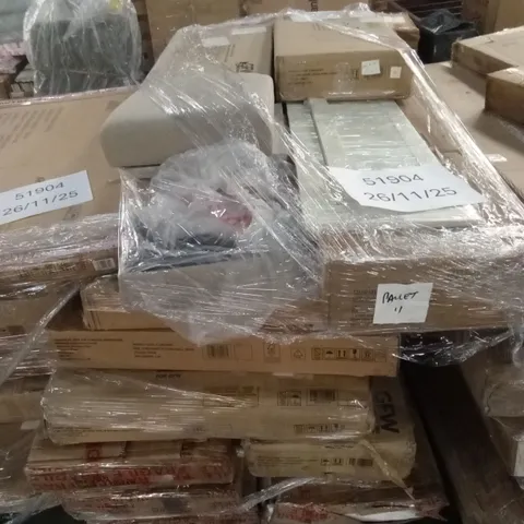 PALLET OF ASSORTED FLATPACK FURNITURE AND FURNITURE PARTS