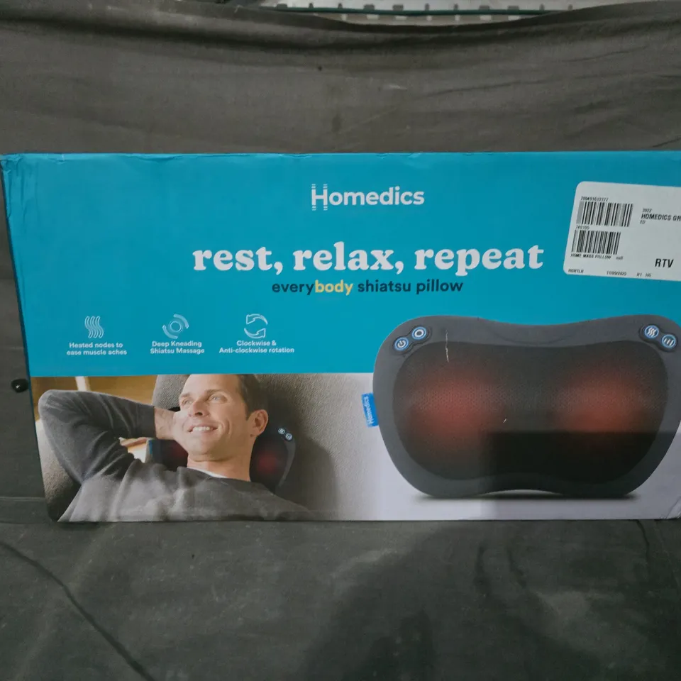 BOXED HOMEDICS REST, RELAX, REPEAT BODY SHIATSU PILLOW