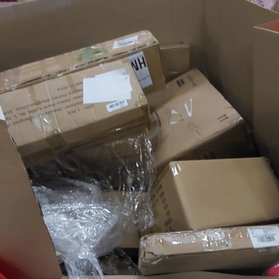 PALLET TO CONTAIN ASSORTED HOUSEHOLD PRODUCTS. INCLUDES OFFICE CHAIR, COUNTERTOP WATER PURIFIER DISPENSER, BOX FURNITURE ETC 