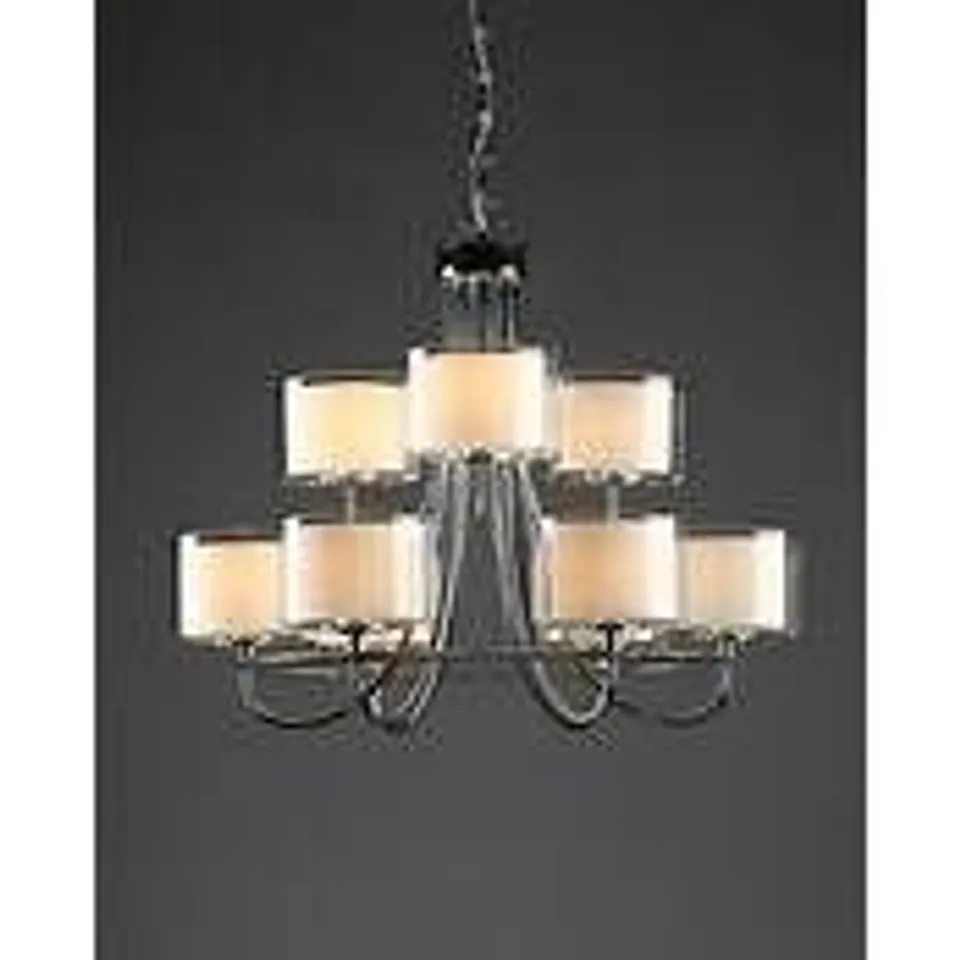 LAURA ASHLEY DD SOUTHWELL 9 ARM CHANDELIER CHROME