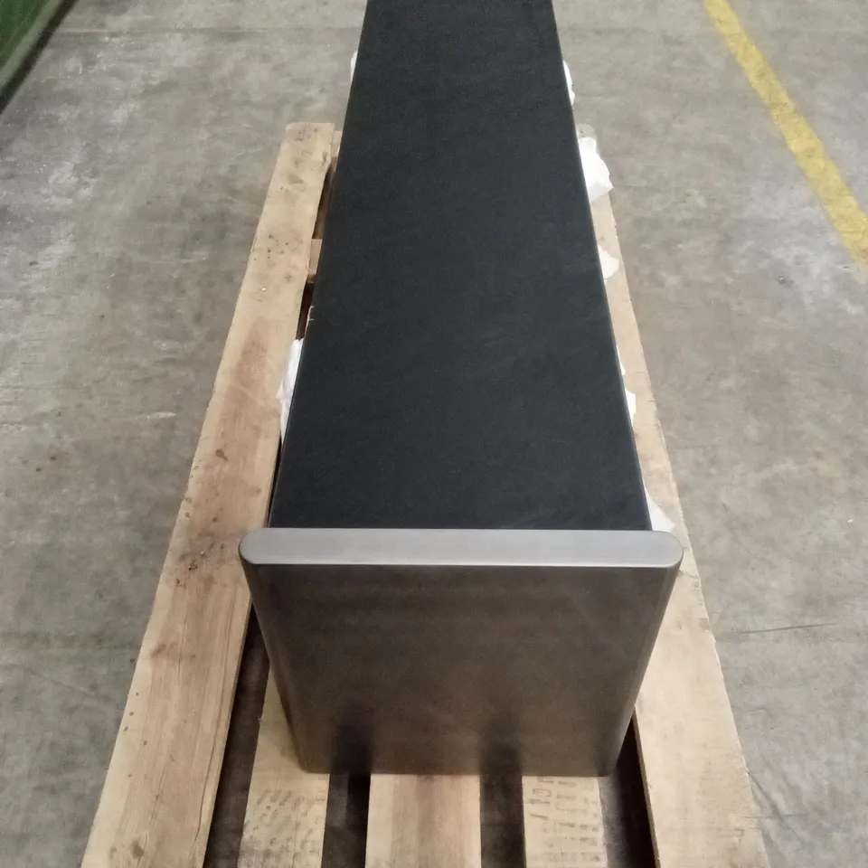 QUALITY DESIGNER LOWBOARD TV UNIT - GREY/BLACK