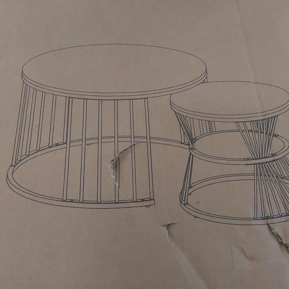 BOXED NESTING COFFEE TABLE/ ROUND END TABLE