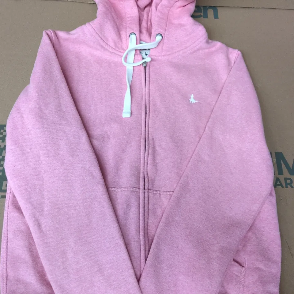 JACK WILLS LONG SLEEVE ZIP-UP HOODIE IN PINK SIZE UK 12