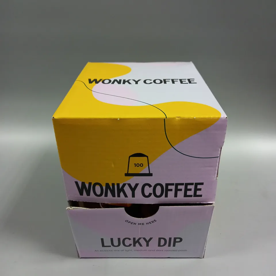 BOX OF APPROXIMATELY 100 WONKY COFFEE PODS - LUCKY DIP