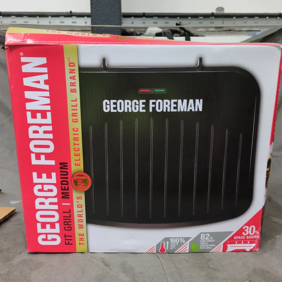 GEORGE FOREMAN ELECTRIC GRILL – MEDIUM (BOXED)