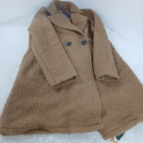 SUGAR CRISP MADE IN ITALY TEDDY COAT – BROWN FAUX SHEARLING, WOMEN'S