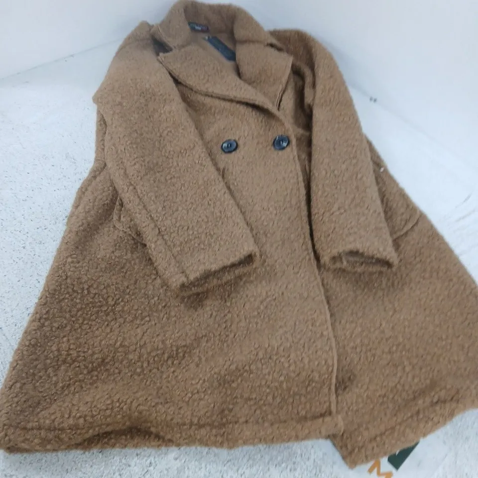 SUGAR CRISP MADE IN ITALY TEDDY COAT – BROWN FAUX SHEARLING, WOMEN'S