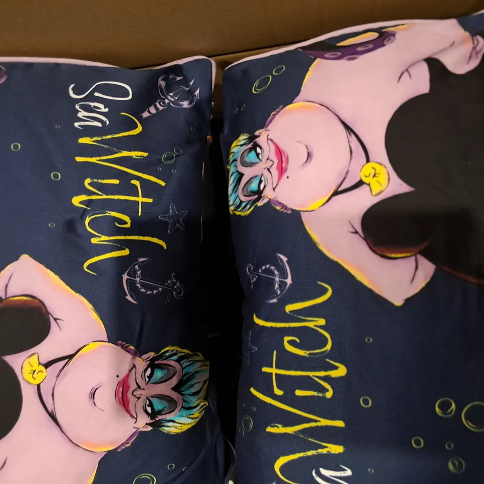 BOX OF APPROXIMATELY 10 DISNEY THE LITTLE MERMAID CUSHION SEA WITCH 