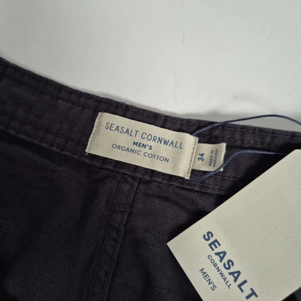 SEASALT CORNWALL MENS LAUNCHMEN SHORTS IN INKWELL - UK 34