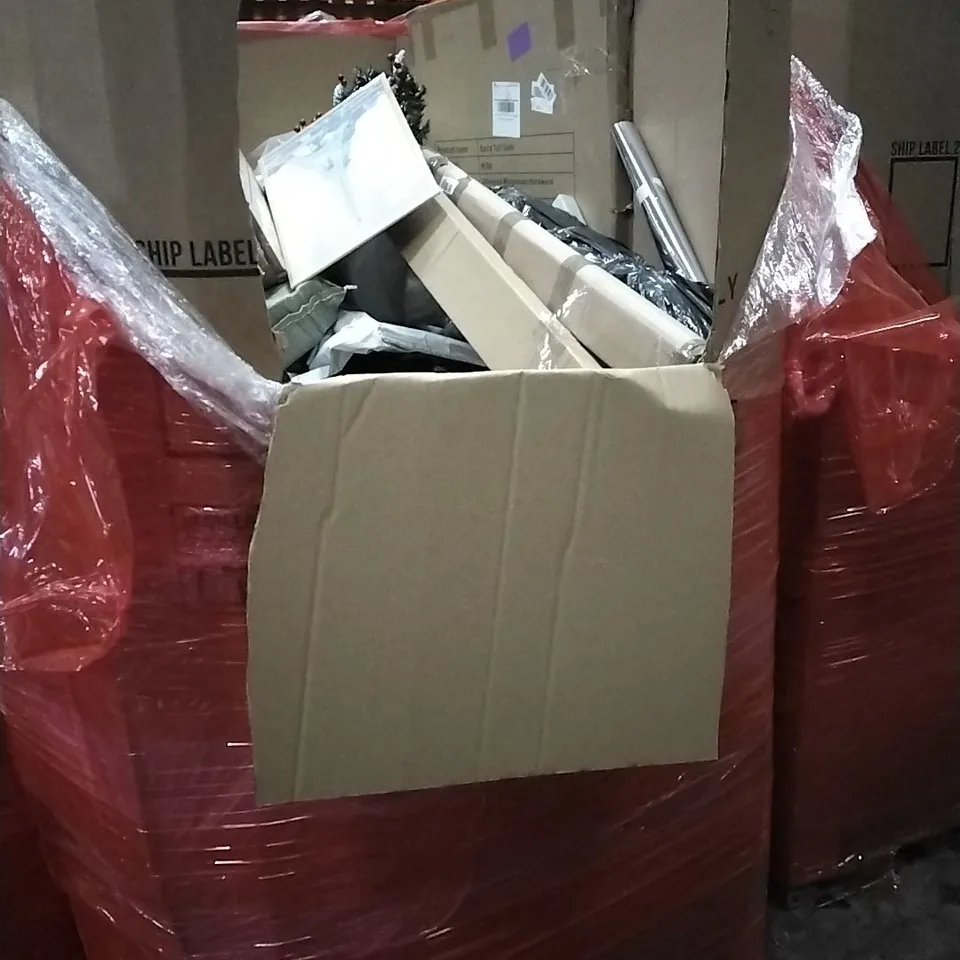 PALLET OF HOUSEHOLD ITEMS TO INCLUDE WET ROOM LIGHT,STEAM CLEANER, FOLDING FOOT BATH TUB, SPINNING CHAIR AND OTHER ASSORTED ITEMS...