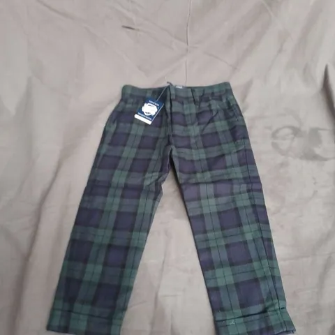 CHELSEA CLOTHING CO DONALD TROUSERS IN NAVY TARTAN SIZE 3YRS