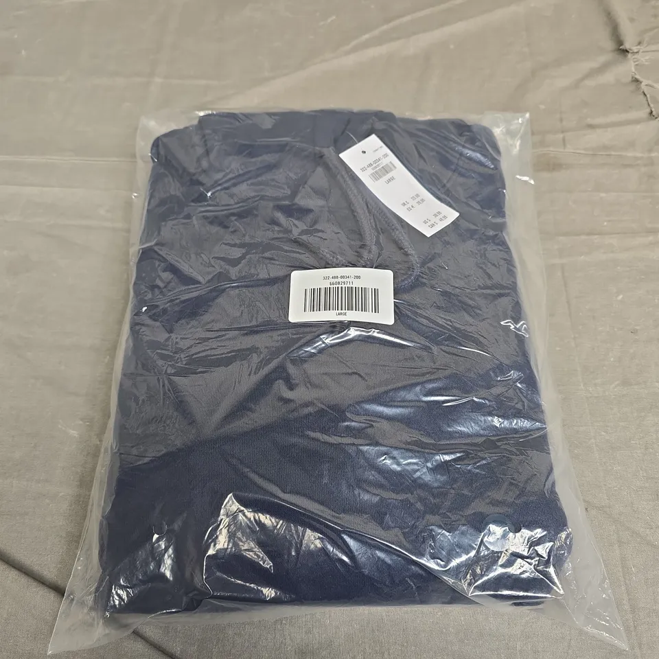 BAGGED HOLLISTER LOGO HOODY - SIZE LARGE