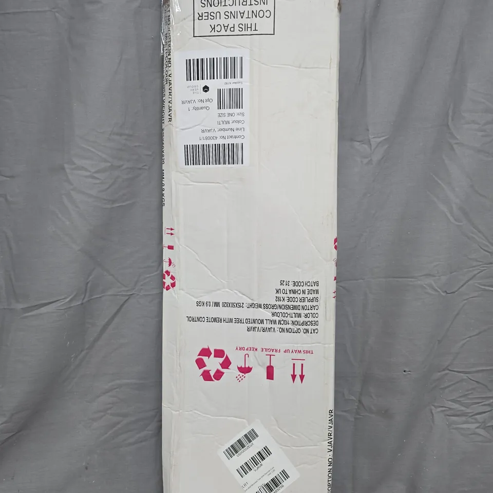 BOXED 113 CM WALL MOUNTED COLOUR CHANGING OUTDOOR LED CHRISTMAS TREE WITH REMOTE CONTROL