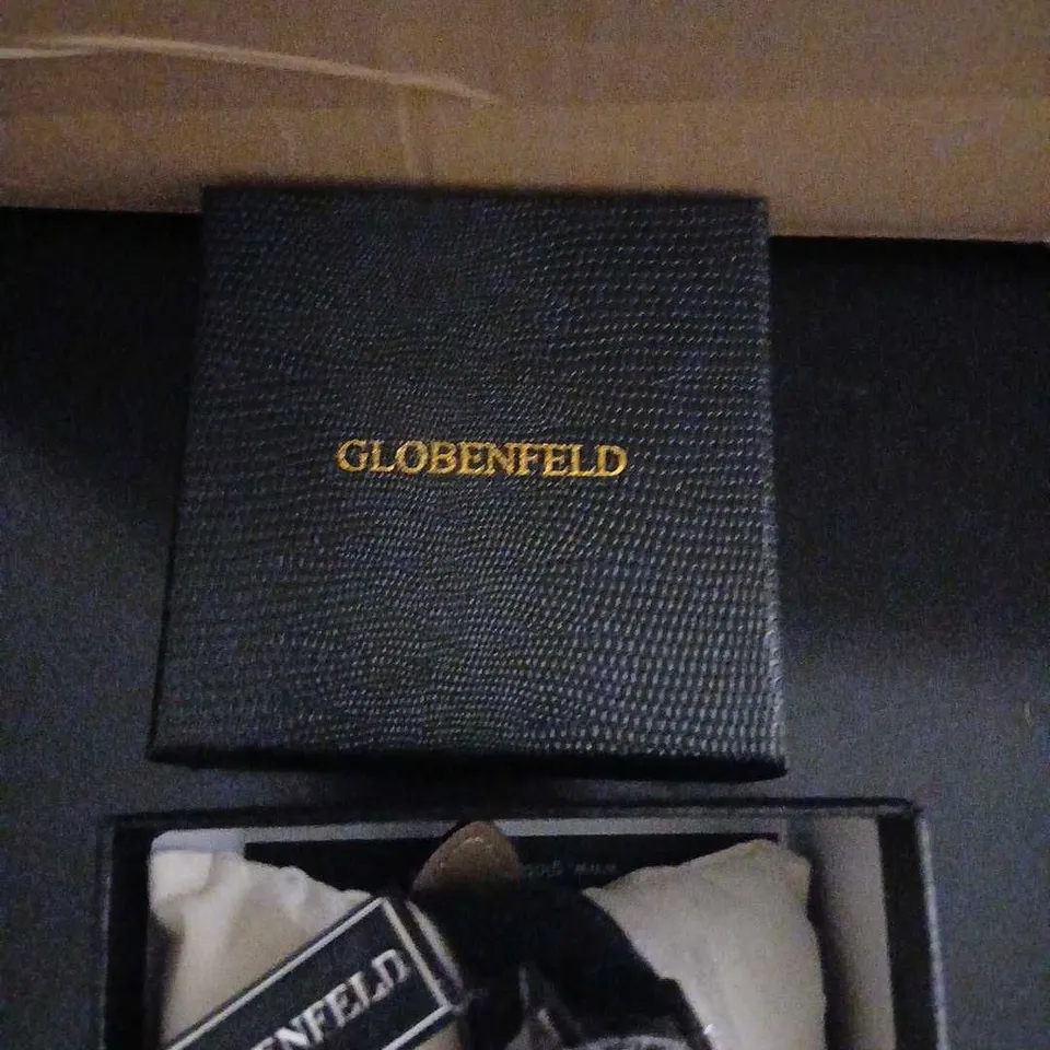 GLOBENFELD CHRONOGRAPH WATCH – BLUE DIAL, BLACK STRAP, BOXED