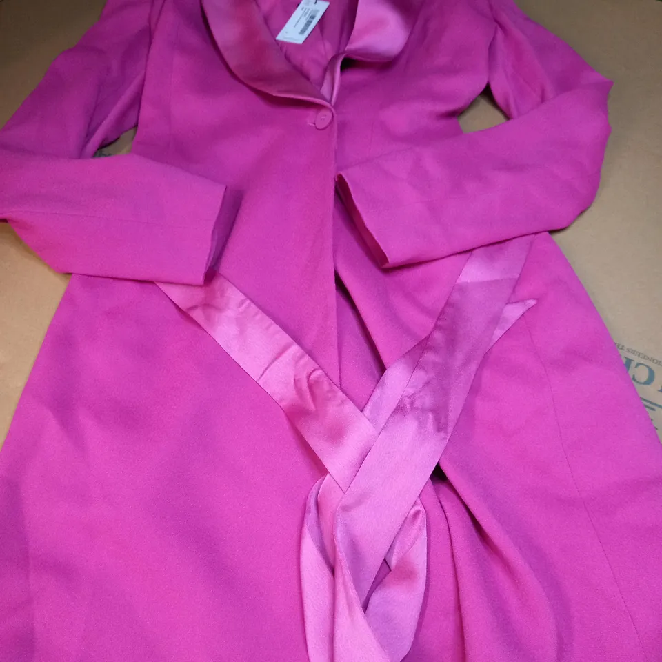 COAST PINK PREMIUM MINI TUXEDO BELTED DRESS - SIZE 12