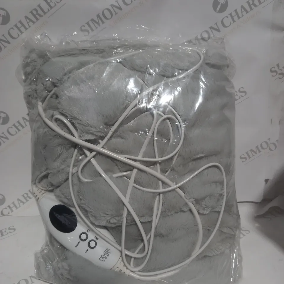 BOXED COZEE HOME VELVETSOFT HEATED THROW IN LIGHT GREY