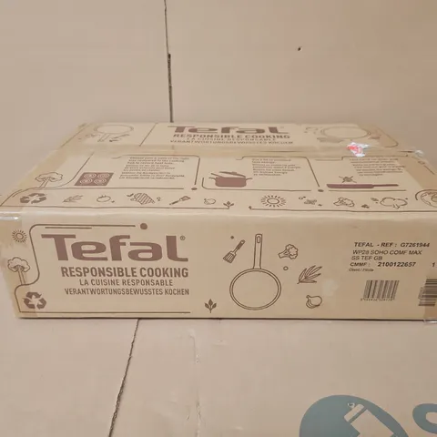 BOXED TEFAL 28CM COMFORT MAX STAINLESS STEEL NON STICK WOK
