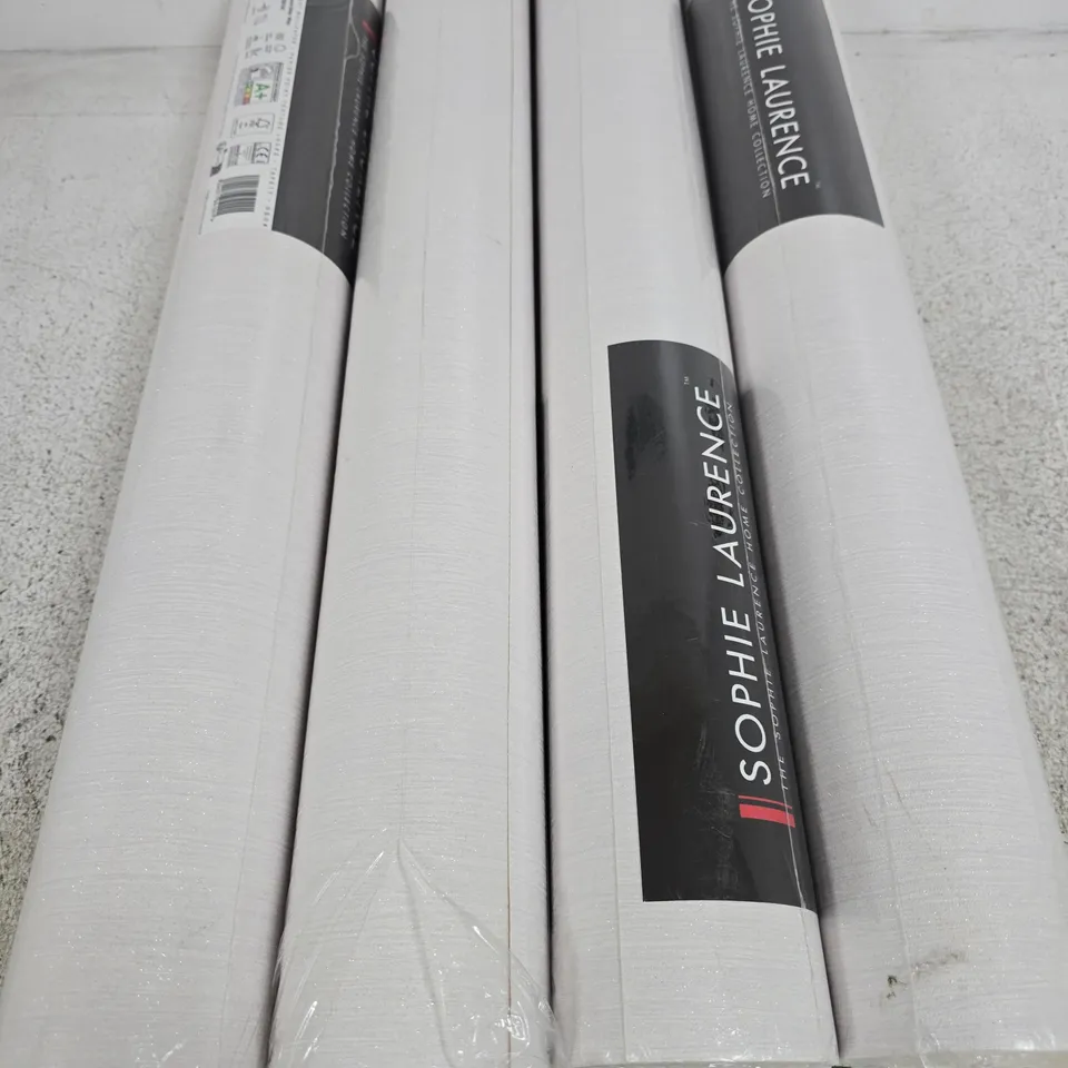 4 X PLAIN WHITE SILVER GLITTER SHIMMER TEXTURED CRYSTAL VINYL NEUTRAL WALLPAPER 