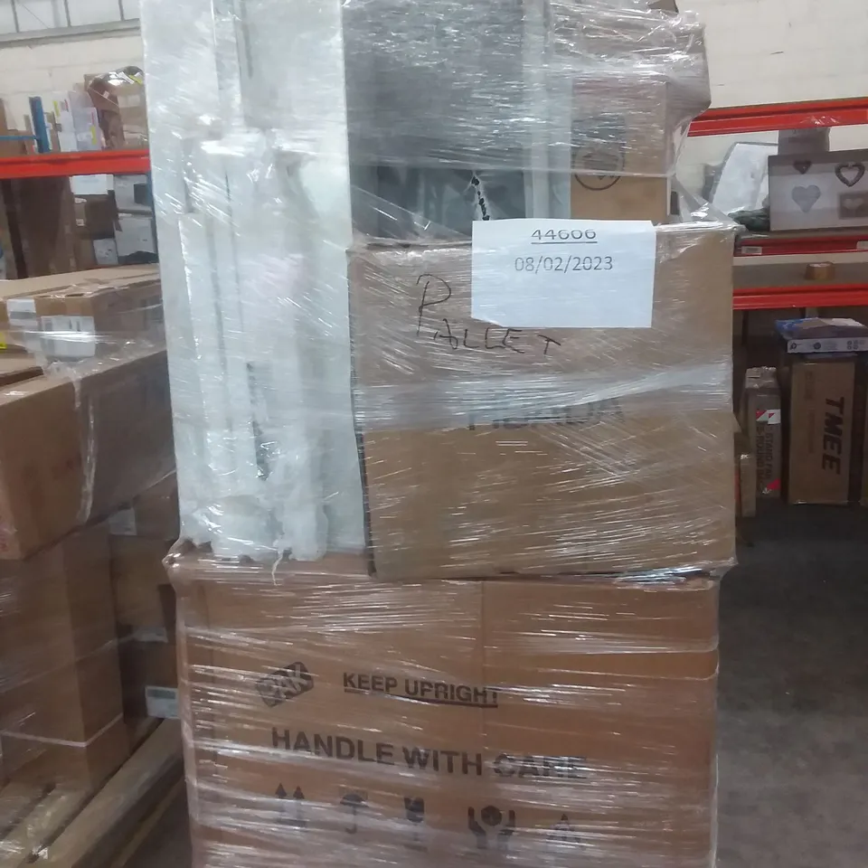 PALLET OF ASSORTED ITEMS INCLUDING HBADA OFFICE CHAIR, BEDFRAME, STORE PAK