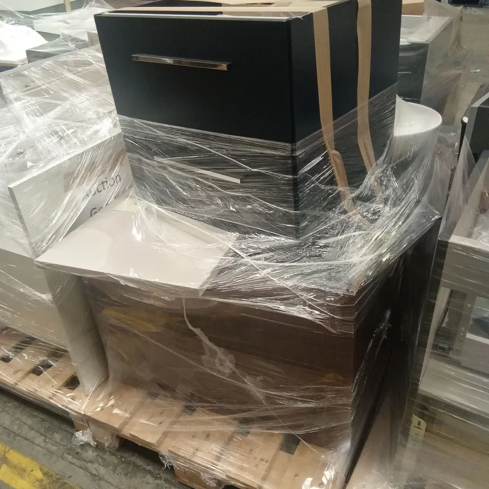 PALLET OF ASSORTED DESIGNER BATHROOM VANITY BASIN UNITS