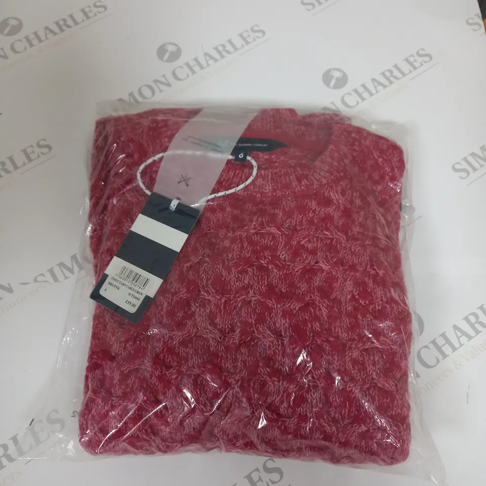 BAGGED CREW CLOTHING COMPANY TWIST YARN CABLE CREW SIZE 6 